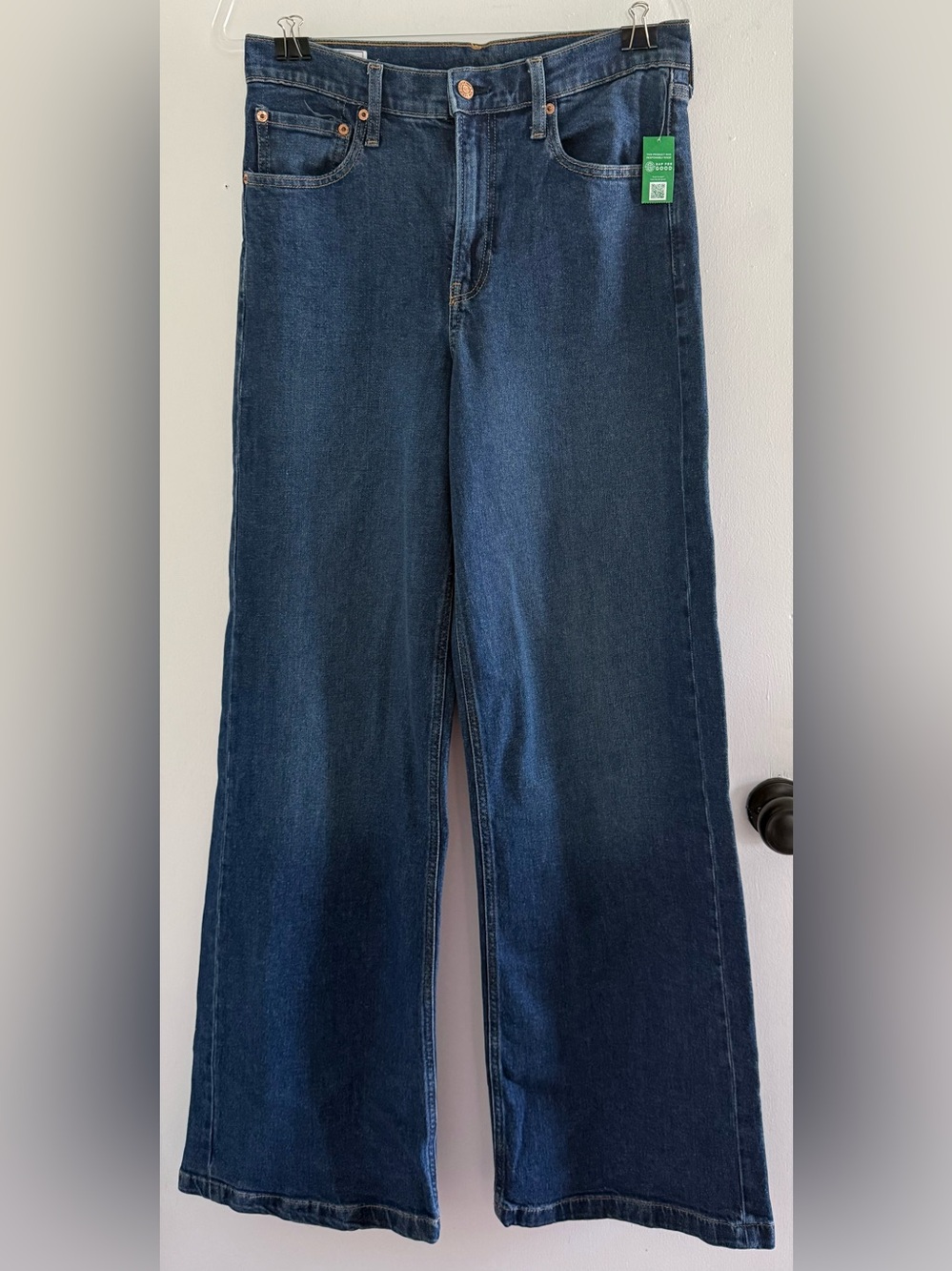 Gap High Rise Stride Wide Leg Jeans Dark Wash 29 Tall NWT